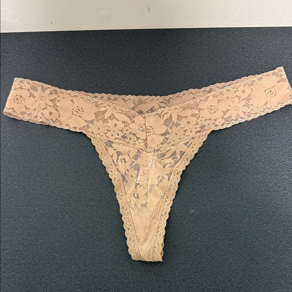 Victoria's Secret Floral Lace Thong in Beige - Picture 1 of 2